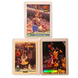 Lot of 3 1992-1993 Shaquille O’Neal Rookie Cards RC